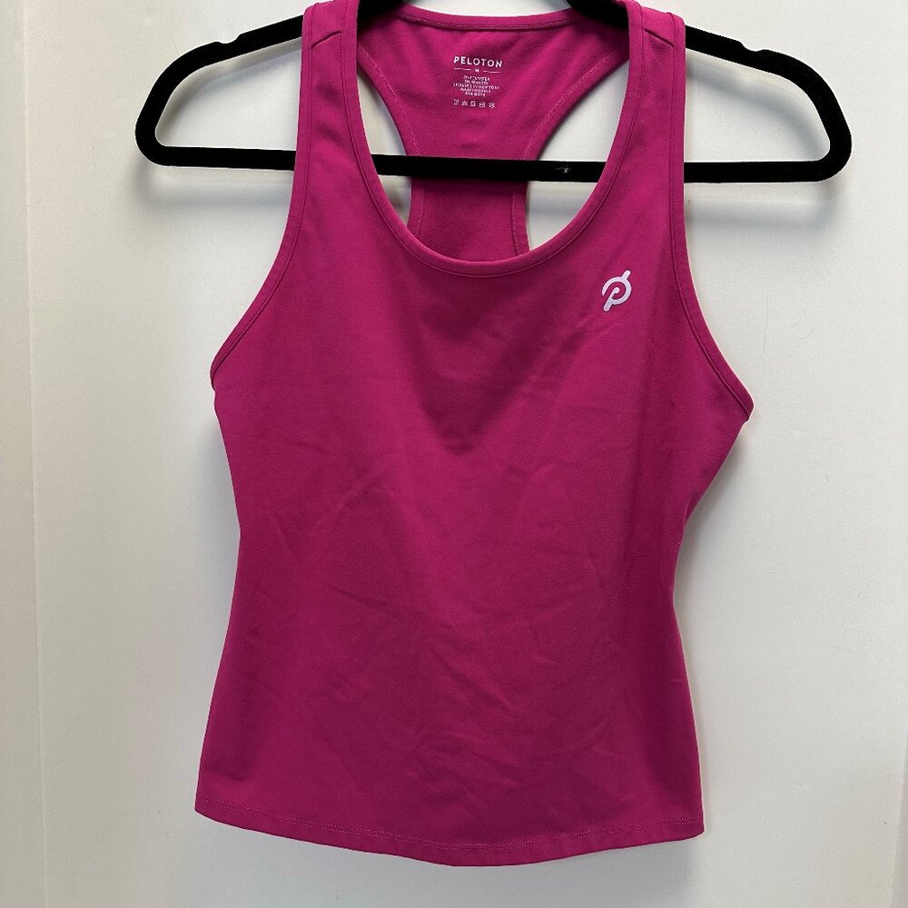 Peloton Hot Pink Racerback Tank Top Gym Bike Size Medium